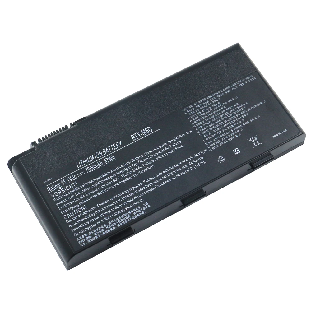 Новый аккумулятор для ноутбука BTY-M6D для MSI GX60 GT60 GT780DX GX660 GT70 GX680 GX780 GT780R GT660R GT663R GT783R 9 ячеек 7800 мАч 87 Вт-ч