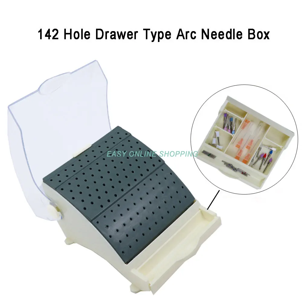 

1PCS Dental Plastic Bur Box 142Holes Drill Placement Box Dental Dental Tools Autoclave Sterilizer Case Disinfection Holder