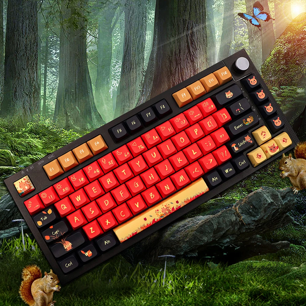 

139 Keys Squirrel Diary Keycaps XDA Profile PBT Dye Sublimation Mechanical Keyboard Keycap For MX Switch With 1.75U Shift