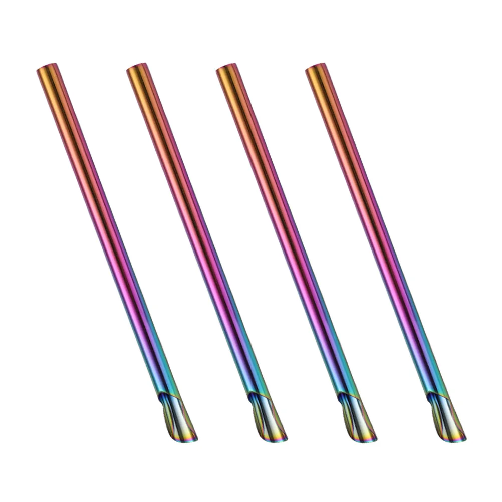 

Straw Straws Spoon Metal Tea Reusablebeverage Drinking Stainless Steelbobabubble Cocktailcold Fat Smoothiecoffee Partywater