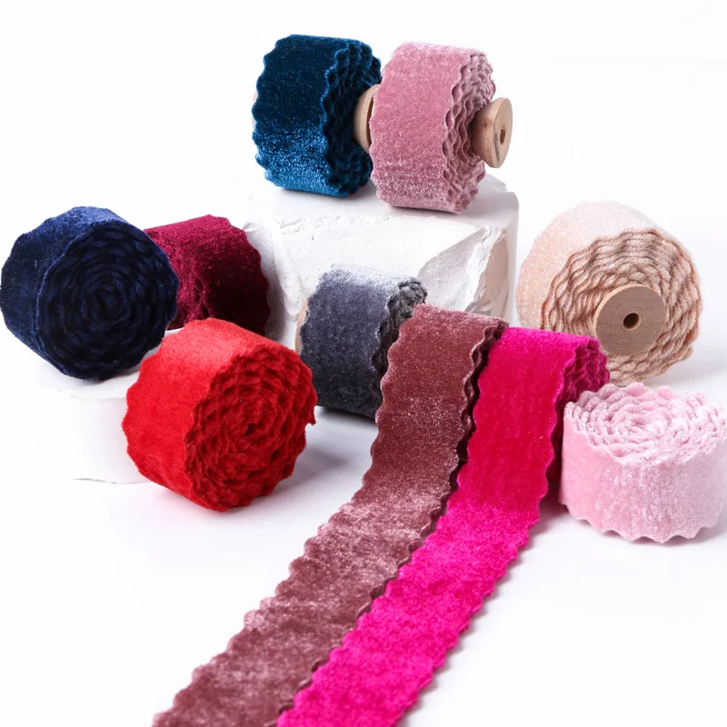 25mm Luxury Double Faced Velvet Ribbon 50Yards DIY Make Bowknots Handmade Material Girl Hair Accessories Gift Packing Decoration