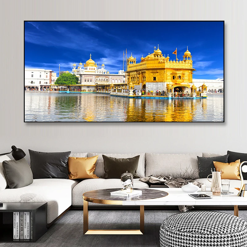 

Пейзаж, золотые храмы, холст, живопись, плакаты и принты, настенные картины, Современная гостиная, домашний декор, без рамки