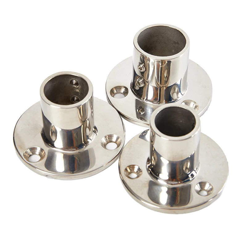 

1Pc 22/25/30mm 90 Degree Round Stanchion Base 316 Stainless Steel Boat Hand Rail Fitting For Sailboat Powerboat Railing