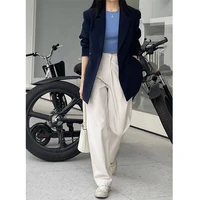 womens korean style waist tight suit jacket mulan2022spring new profile drape mid length suit women