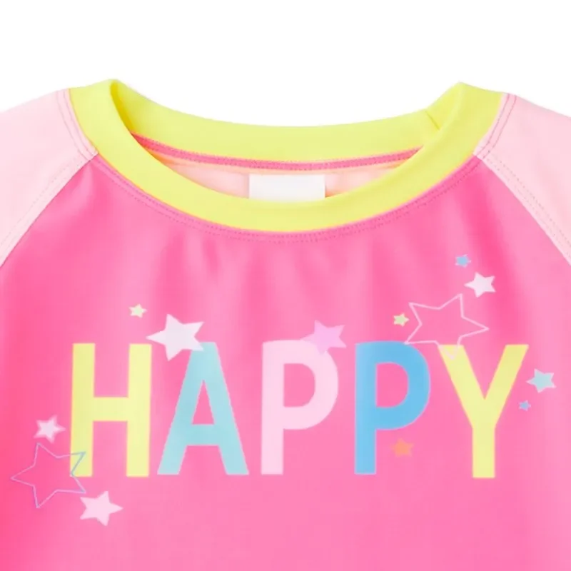 

Cute, Stylish Long Sleeve UPF 50+ Rash Guard for Toddler Girls 12M-5T – Ideal for Summer Pool, Beach and Swim Fun