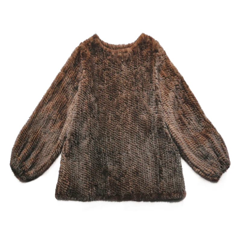 Новая стильная женская куртка из натурального меха норки модное вязаное