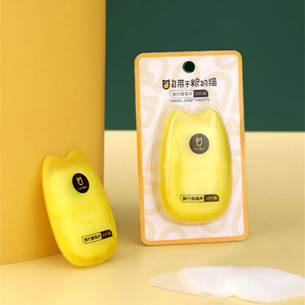 

50 шт./коробка, портативное мыло для мытья рук