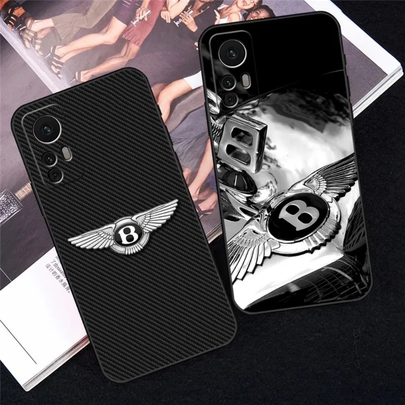 

Роскошный брендовый автомобильный телефон BENTLEY чехол для Redmi Note 10S 11 10 9S 8T 7 8 9 9T 10 10X K30 K40 Pro, Черный силиконовый чехол