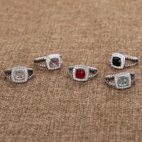 jade angel ring faux black onyx with zircon fashion design womens wedding engagement ring