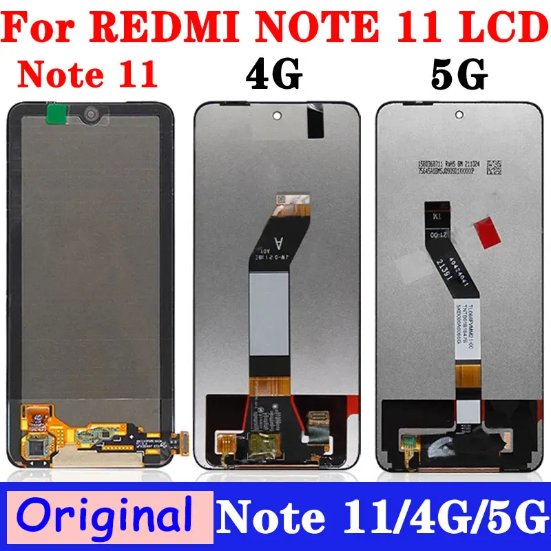 

Оригинальный ЖК-дисплей для Xiaomi Redmi Note 11, сенсорный экран, панель дигитайзера для Redmi Note 11, 4G, дисплей с рамкой для Note11 5G