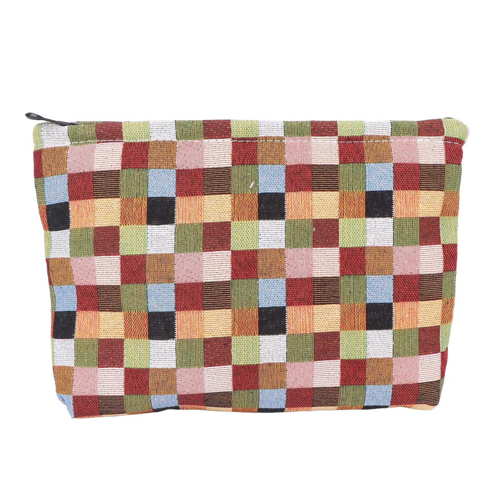 

Makeup Bag Women Girls Fashionable Elegant Travel Portable Canvas Cosmetic Bag for Lipstick (Red Orange)