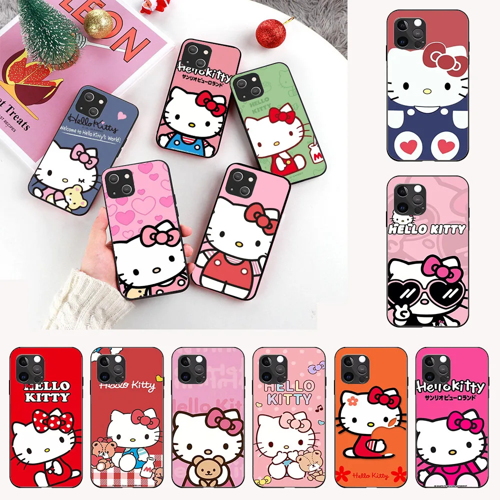 Силиконовый чехол Hello Kitty для iPhone 12 Mini 5 Φ X XS SE 6 6S 7 8 11 Plus Pro Max