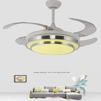 42 inch ceiling fan led light remote control invisible acrylic abs blade fan pendant light bedroom living room fan pendant light
