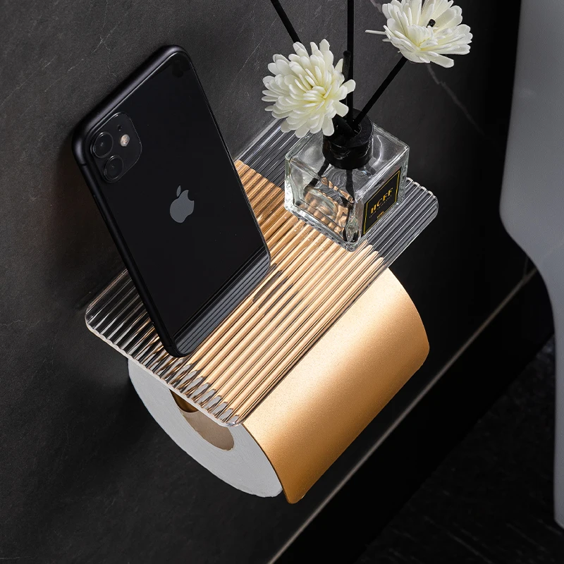 

Держатель для рулона бумаги в ванную комнату, алюминиевая стойка для туалетной бумаги, вешалка для бумаги, фурнитура с бесплатным отверстие...