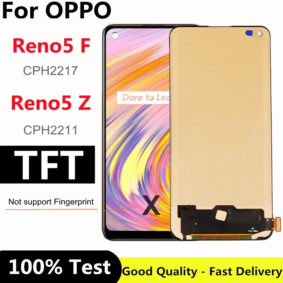 6 43-дюймовый TFT для Oppo Reno5 F Reno 5 ЖК-экран с сенсорной панелью и дигитайзером Z 5Z 5F lcd