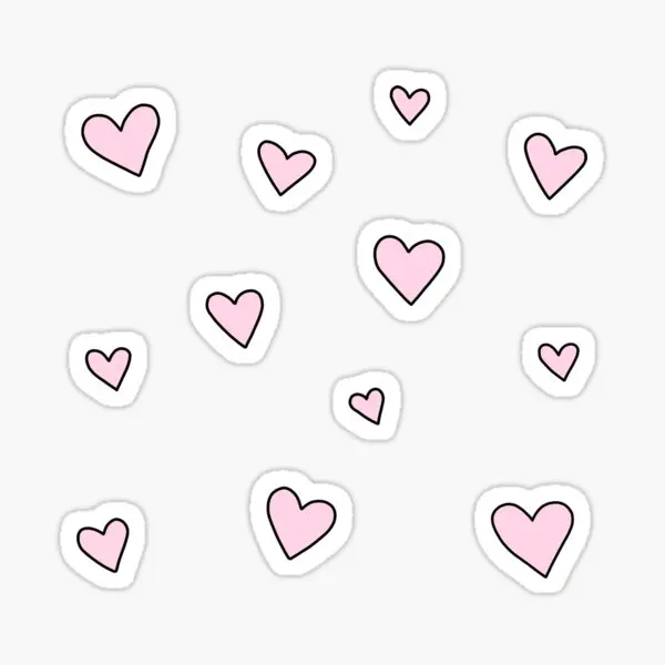 

Pink Hearts 5PCS Stickers for Wall Decor Window Car Room Anime Art Laptop Kid Stickers Home Bumper Luggage Water Bottles Cute