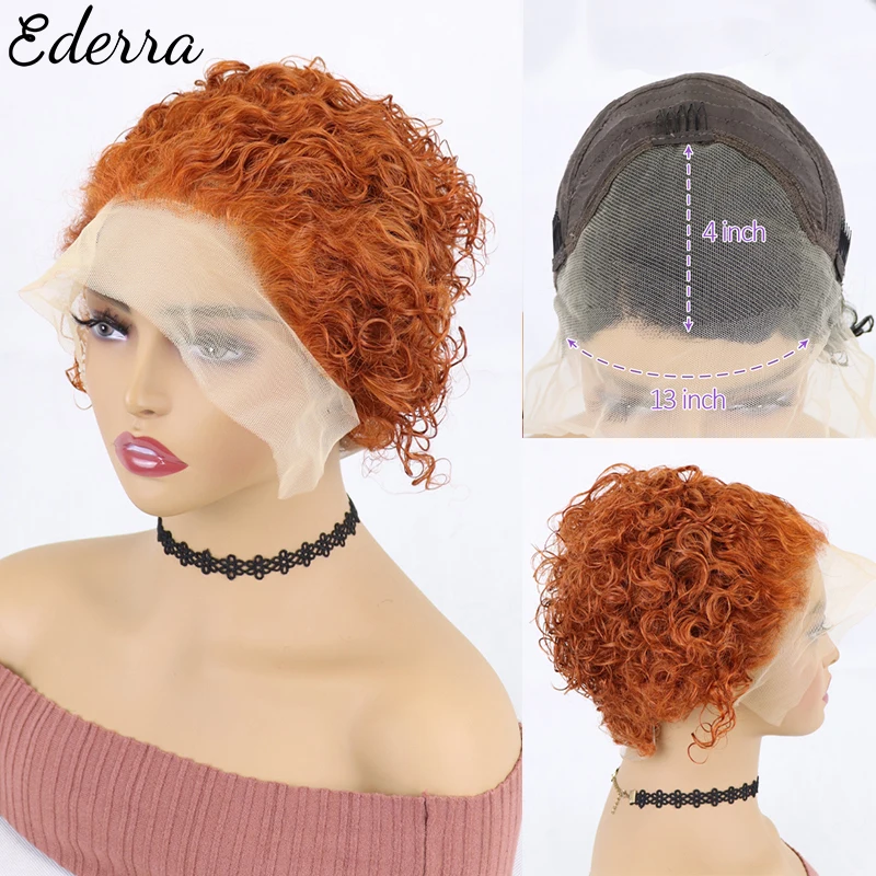 

Pixie Cut Wig Short Bob Curly Human Hair Wigs Cheap 13X4 Transparent Lace 99J Burgundy Water Deep Wave Lace Front Wig For Women