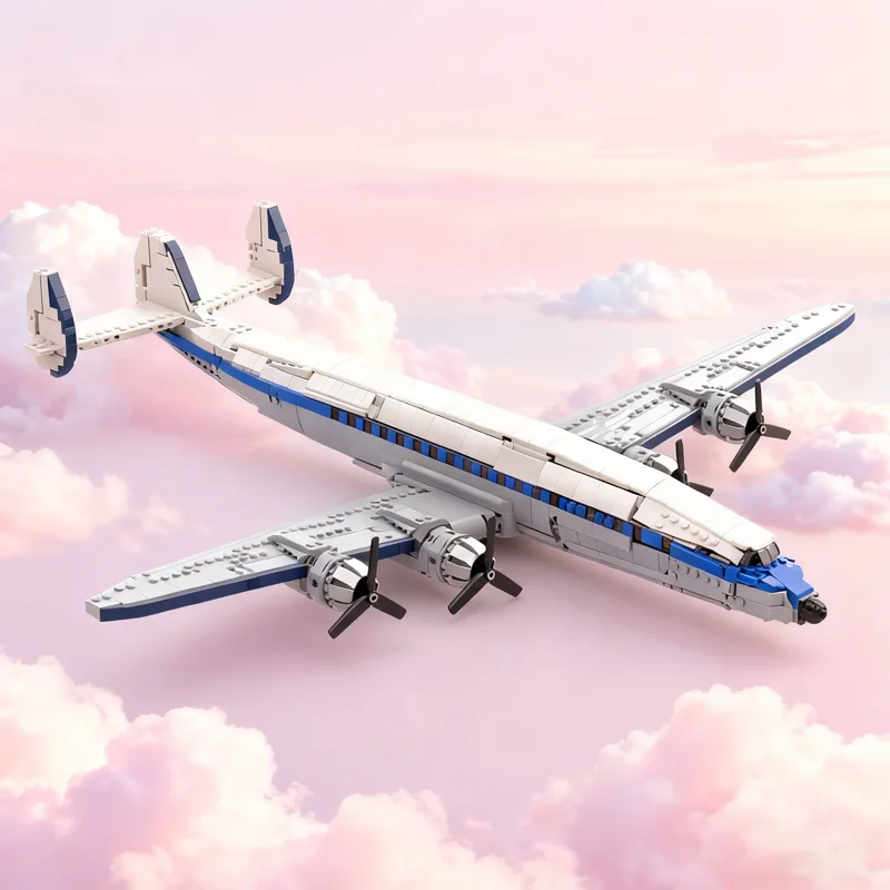 Фото Набор строительных блоков MOC Lockheed L Super Constellation, 1646 деталей, для самостоятельной сборки, креативная игрушка, идея для подарка на праздник, развивающая игрушка №1