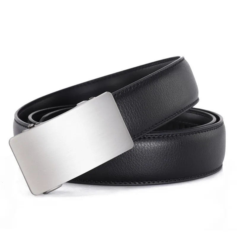 

New Black Leather Belt High Quality Alloy Automatic Buckle 3.5cm Width Belts For Men Brand Designer Man Gifts