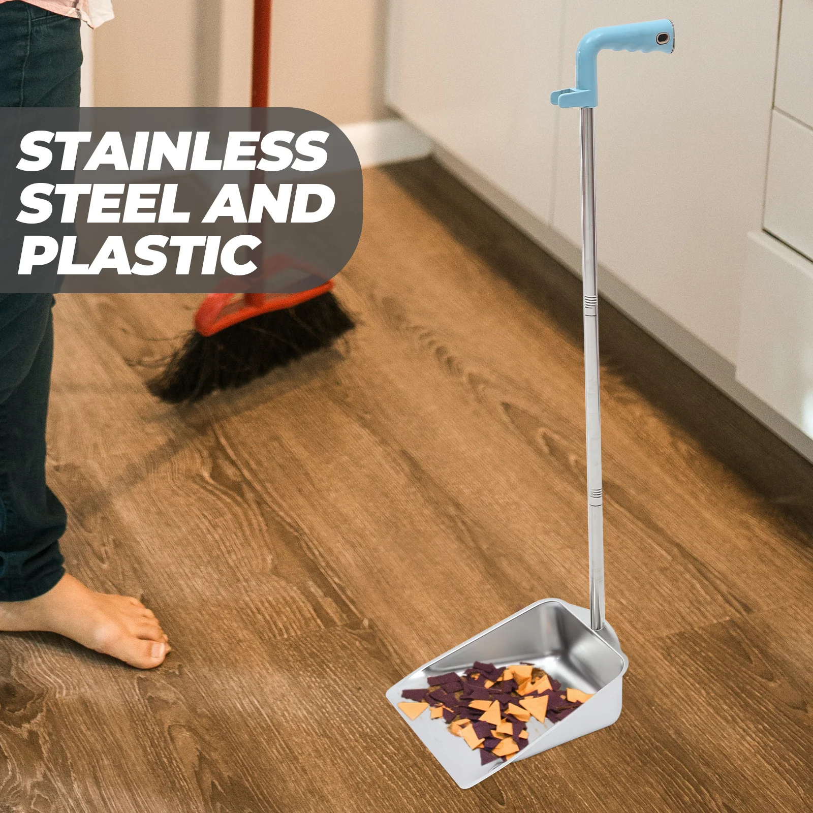 Чистящие средства Домашняя кастрюля для пыли Совок мусора с длинной ручкой Банки