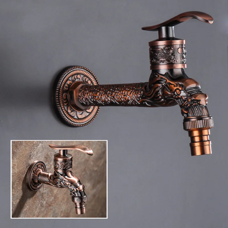 

Retro Zinc alloy Outdoor Garden Faucet Washing Machine Bibcock Washing Machine Single Cold Water Bibcock WC Taps Torneira parede