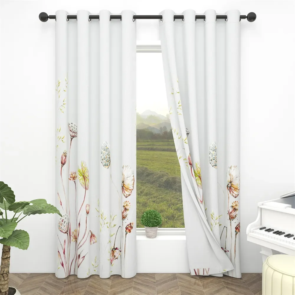 

NEW RYB HOME Blackout Curtains Home Decoration Living Room Printing Branches Branches Window Decoration Kitchen Bedroom Curtains