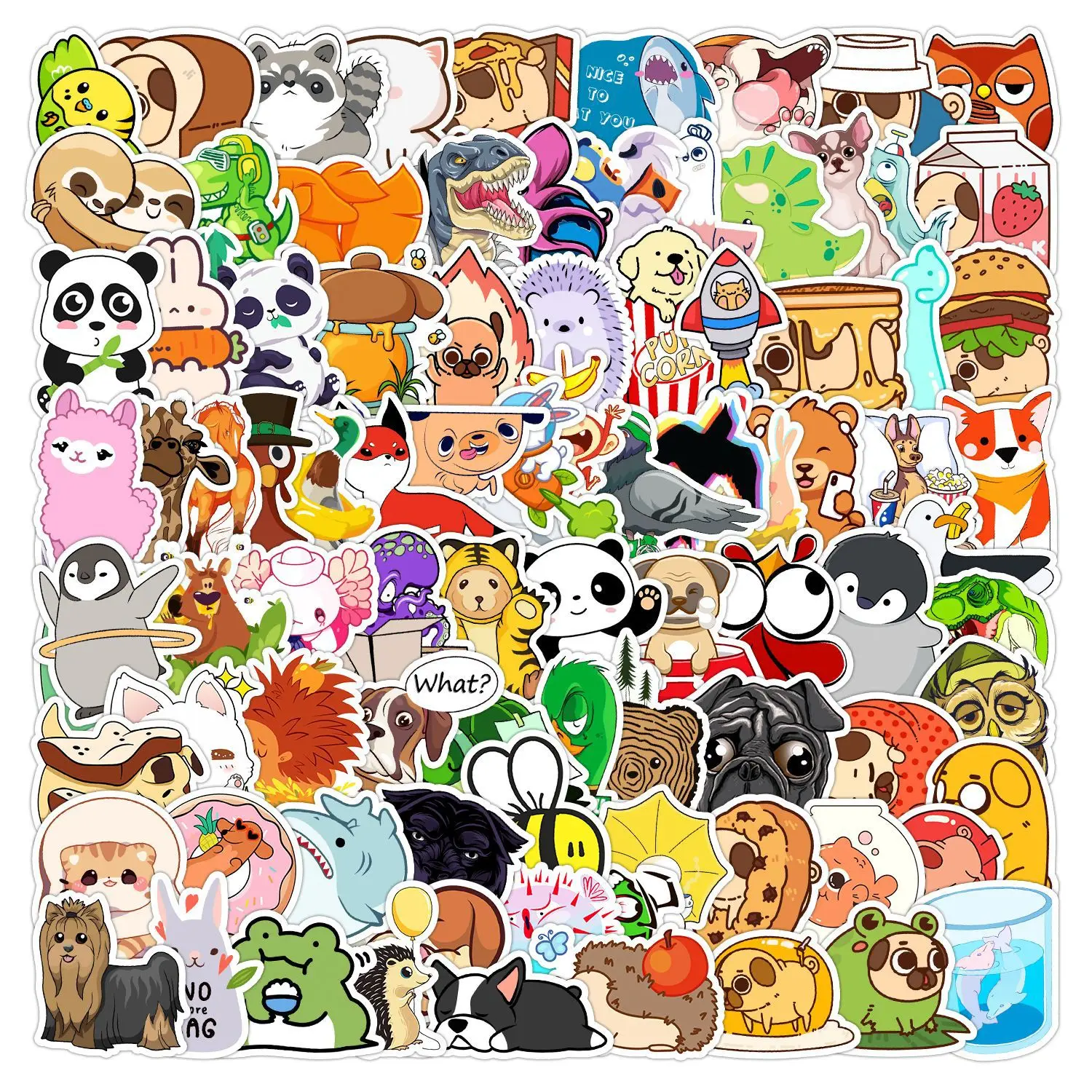 

Cute Little Animals Children's Stickers Notebook Car Laptop Skateboard Stickers for Kids Phone Case Luggage Water Bottle