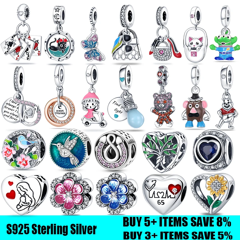 

HOT SALE 2022 Trend 925 Sterling Silver Flower Butterfly Charm Beads Fit Original Pandora Bracelet Pendant Necklace Jewelry