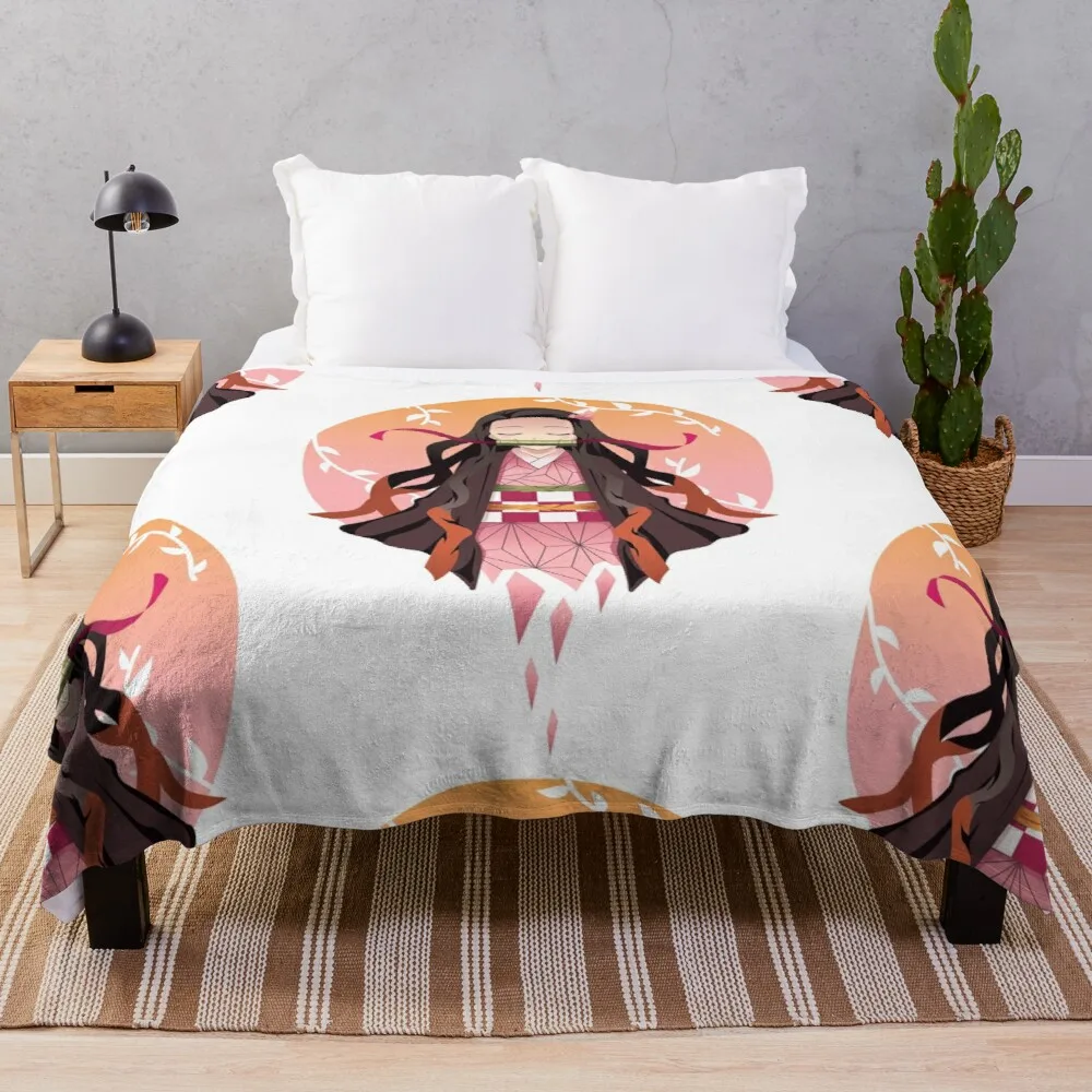 

Nezuko Throw Blanket synthetic skin blanket fluffy blanket soft plaid