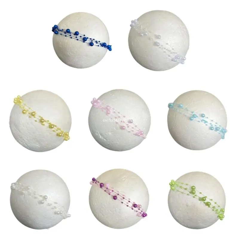 

Exquisite Pearls Headband 0-12M Princess Hairband Elastic Headdress Accessory
