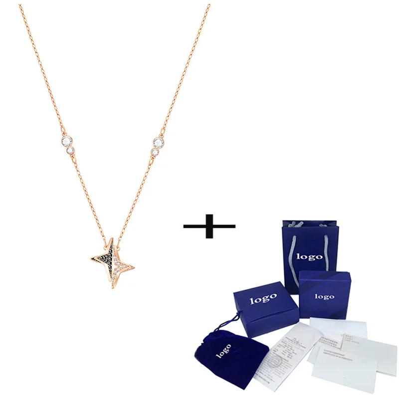 

New HALVE Star Symbol Crystal Clavicle Necklace Elegant Temperament Ladies' Jewelry Send Girlfriend Anniversary Love Gift