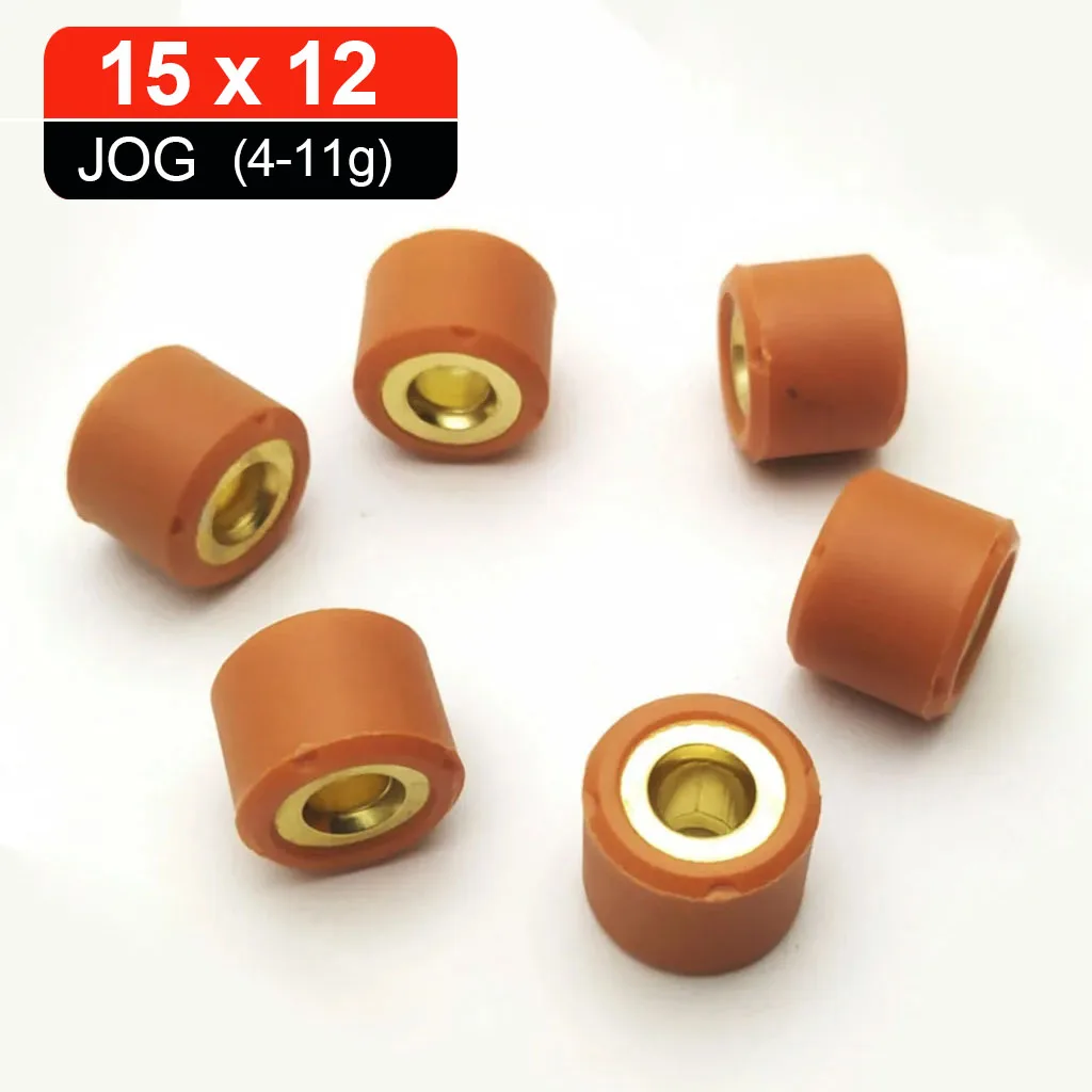 

6 шт./лот 15X12 мм, ваги ролика вариатора для мотоцикла, скутера 12x15 мм для Minarelli JOG50 JOG90 ZY100T YAMAHA 1PE40QMB 4g-11g