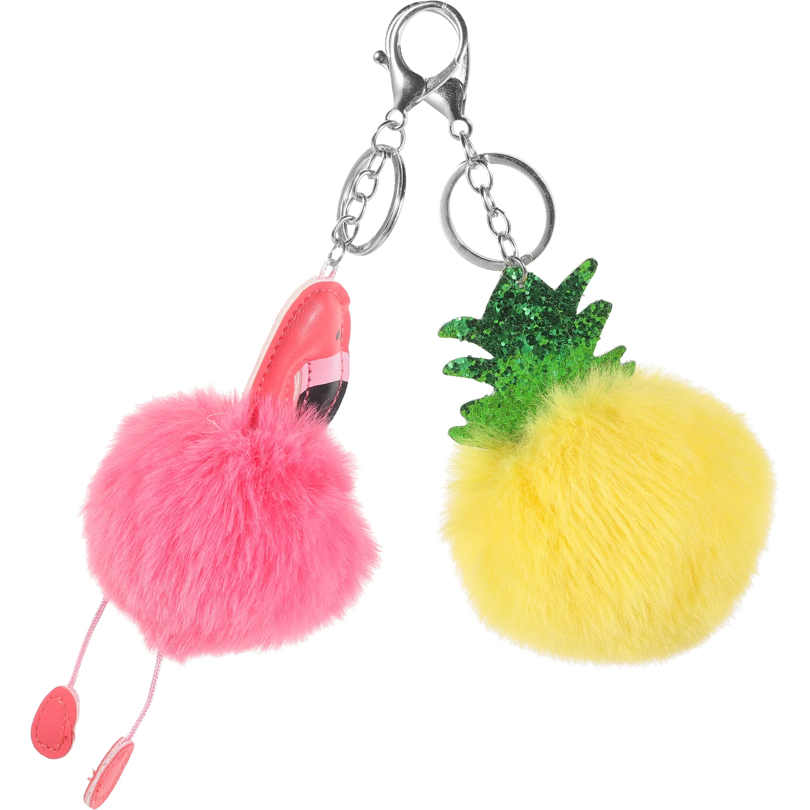 2 шт. корейская версия брелок автомобильный удобный ананасовый помпон фламинго