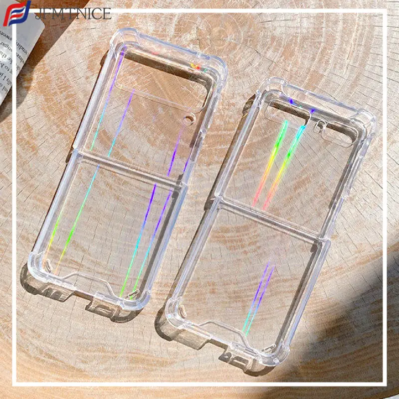 

INS Clear Laser Phone Case for Samsung Galaxy Z Flip3 5G Flip 3 Z3 Shockproof Soft TPU Fundas Capa Cover Samsung Z Flip 3 Shells