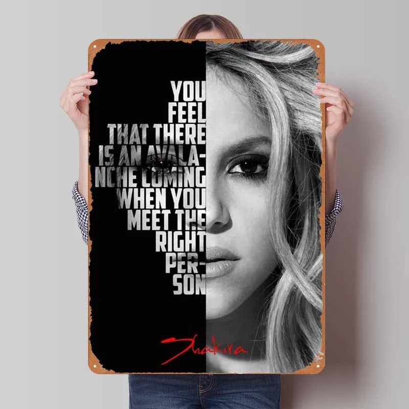 Декоративный музыкальный постер Shakira металлическая Жестяная Табличка для