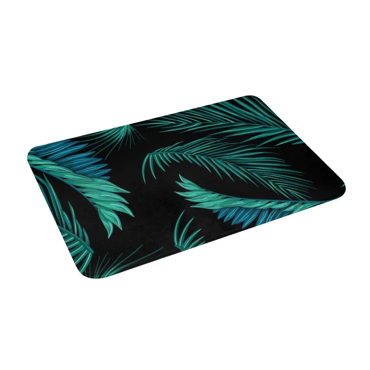 

Summer Tropical Leaves 24" X 16" Non Slip Absorbent Memory Foam Bath Mat for Home Decor/Kitchen/Entry/Indoor/Outdoor/Living Room