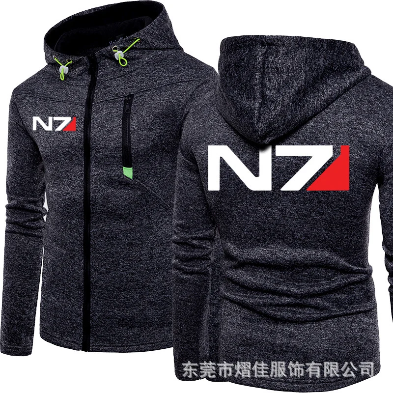 

New Fashion N7 Car Logo Sweatshirt Hoodies Men Spring Autumn Cotton Zipper Jacket HipHop Harajuku Male Clothing M001