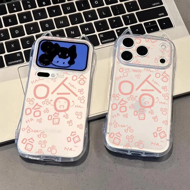 Фото Прозрачный чехол для телефона с 3D-ушками кошки и смайликом для POCO X8PRO Max X7 X6, мягкий чехол для Xiaomi 17 PROMAX 15, для Redmi Note 15 Pro 14 13 Pro №5
