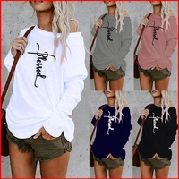 letter sexy off shoulder tops spring summer women casual y2k dill top long sleeve loose t shirts female pullover camisetas mujer