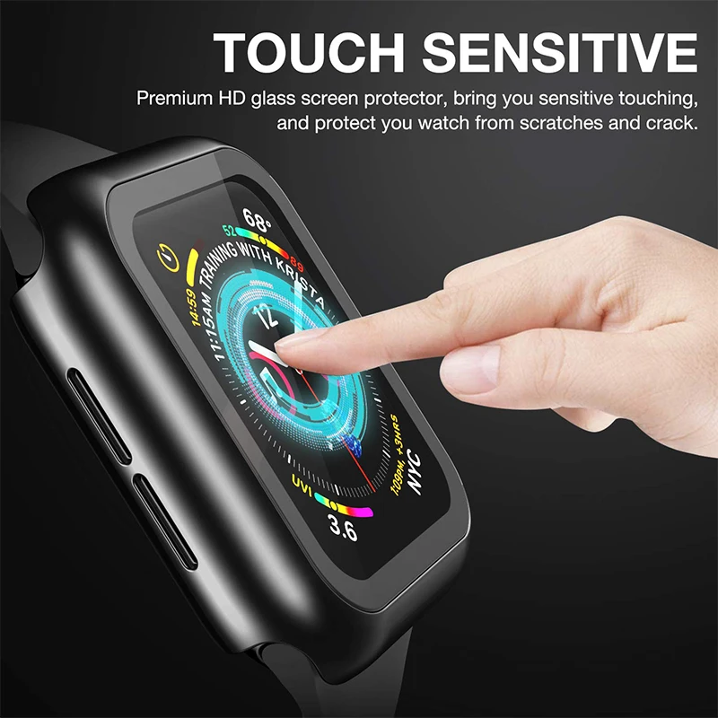 360 Cover for Apple Watch Case 45mm 41mm 44mm 40mm 42mm 38mm Bumper Screen Protector+Glass for Iwatch Series 7 6 5 4 3 2 1 SE