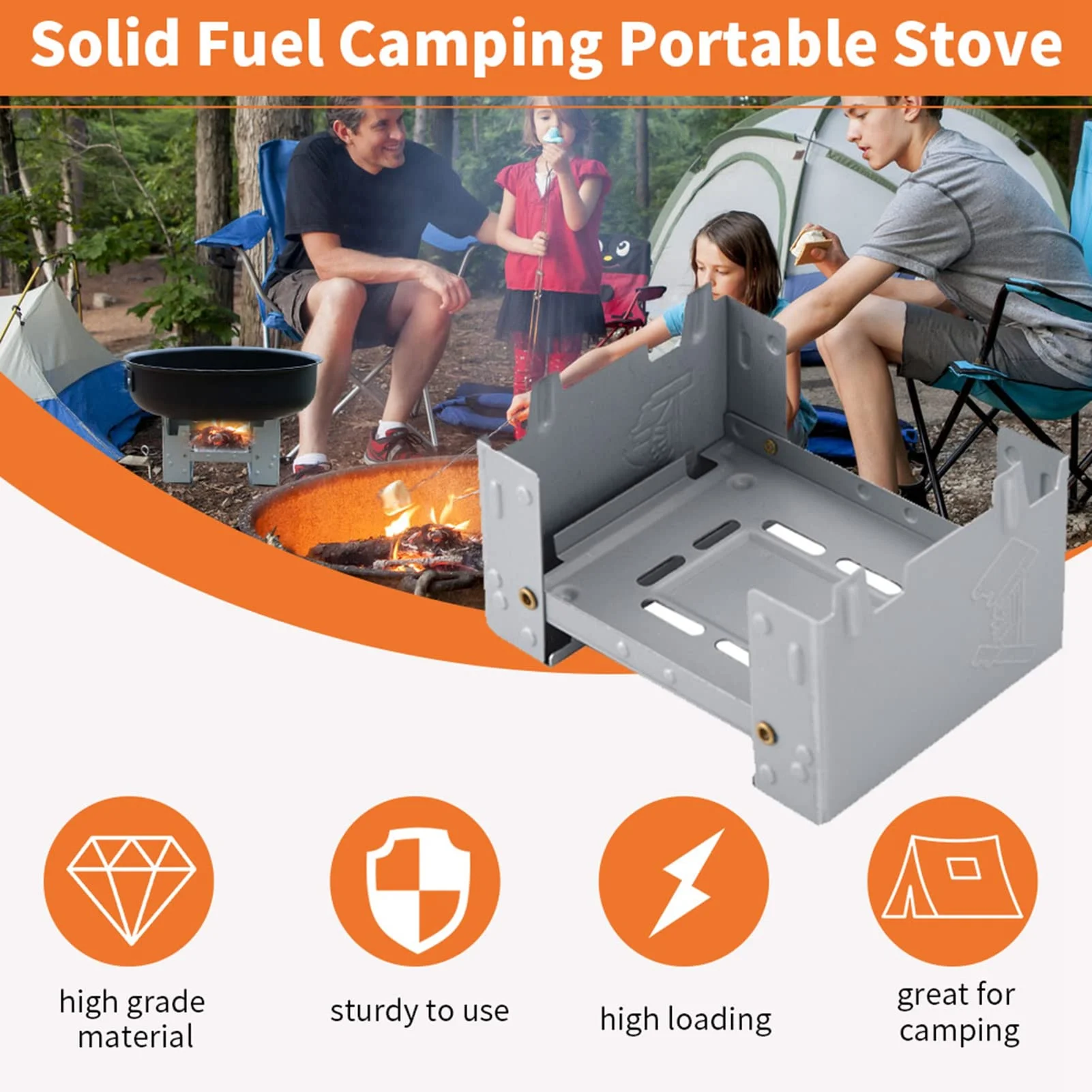 

Outdoor Alcohol Stove Mini Foldable Solid Fuel Wax Stove Portable Camping Alcohol Burner Lightweight Picnic Alcohol Stove