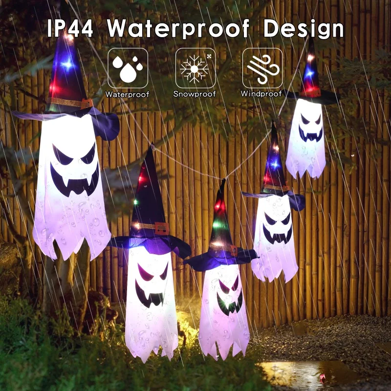 

Хэллоуин Открытый водонепроницаемый макет реквизит ткань призрак светодиодный декоративный призрак Фестиваль ведьма шляпа лед бар аккумулятор