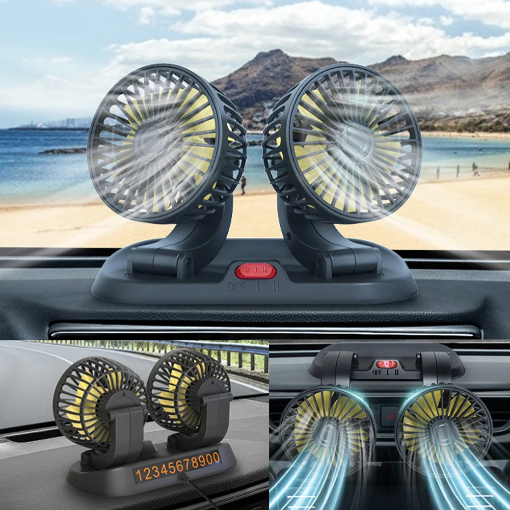 

12V-24V USB Car Fan for Dashboard Air Circulation Fans ABS Three Speeds Summer Cooling Fan High Airflow Fan in Summer Accessori
