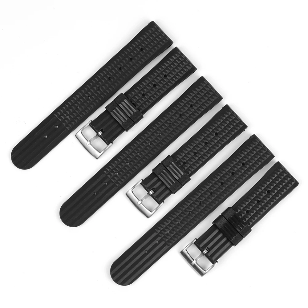 Rubber Watch Strap Soft Silicone Watchbands 18mm 20mm 22mm Black Diving Sport Watches Replacment Waterproof Bracelet Strap