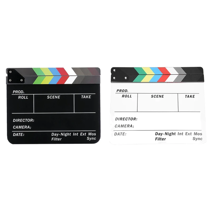 

Top Deals Generic Acrylic Colorful Clapperboard TV Film Movie Slate Cut Role Play Prop Hollywood