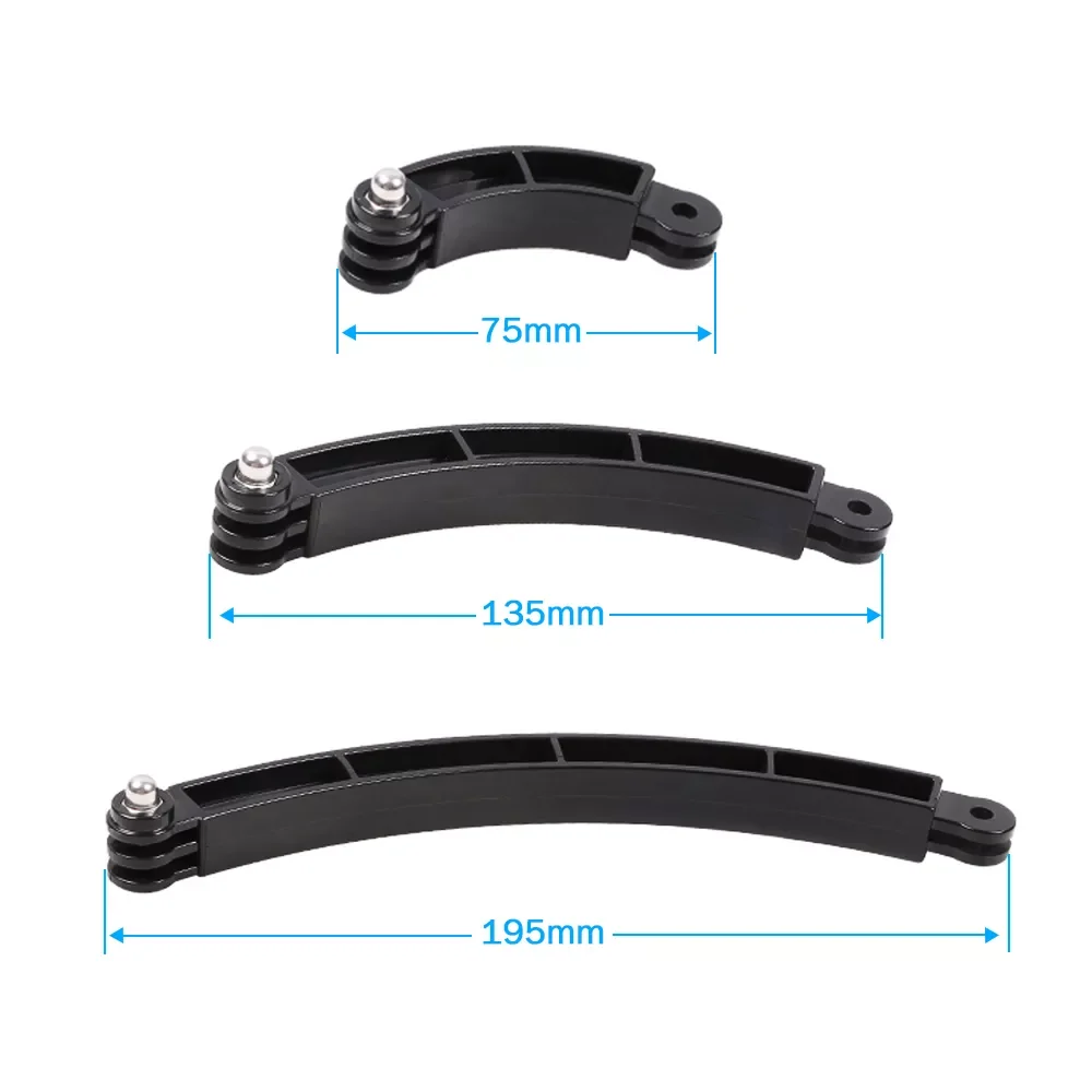 

Factory Direct Selling Way Mount Helmet Extension Arm Curved Pole Selfie Stick for GoPro Go Pro 10 9 8 7 SJCAM Yi 4K Camera Acce