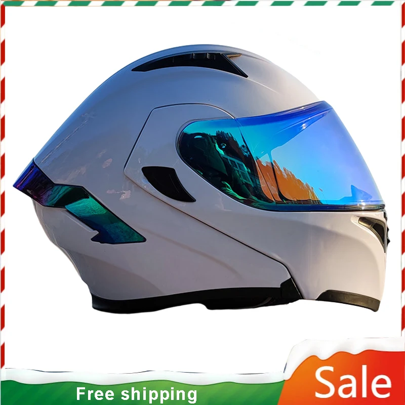 

Модульный мотоциклетный шлем с откидной крышкой, полнолицевой гоночный скутер, каска, мотошлем, с двойным козырьком, одобрен DOT