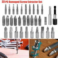 33pcs extractor drill bit set damaged screw extractor stripped screw extractor kit for broken bolt take out bolt remover screws