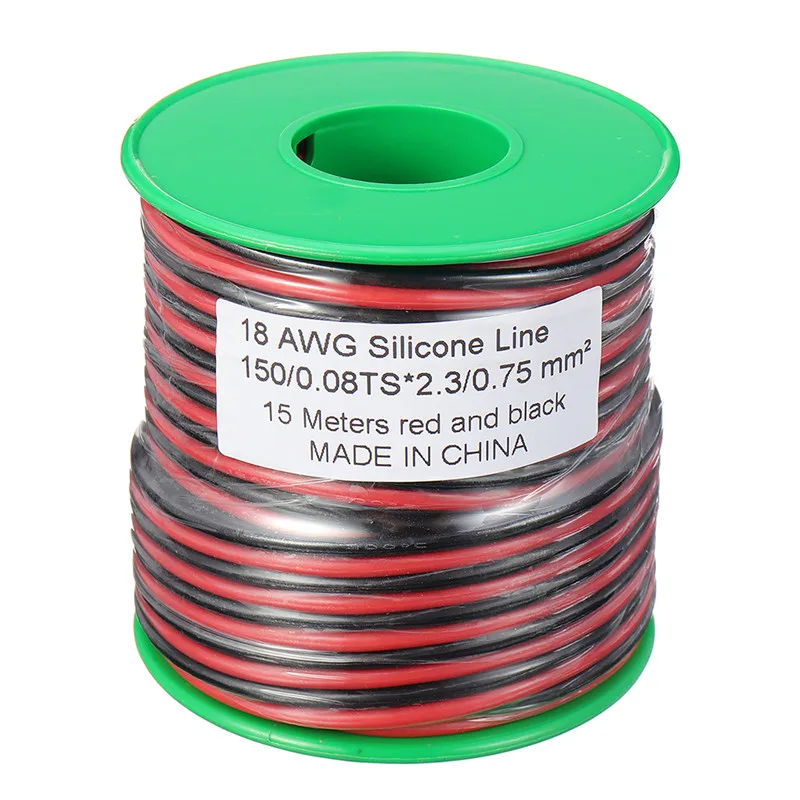 

Мягкая силиконовая линия, 30 м, 18AWG, высокотемпературная Луженая фотопроводка