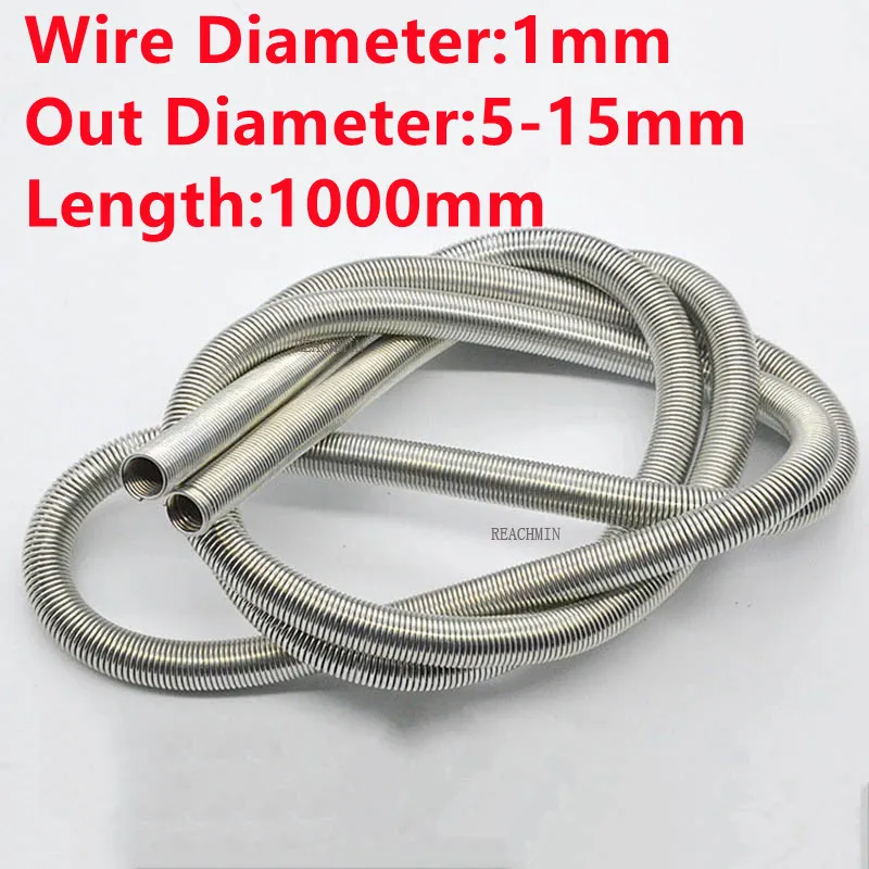

1PCS,1 Meter Stainless Steel Tension Spring Long Extension Spring,1mm Wire Dia*5/6/7/8/9/111/12/13/14/15mm Out Dia*1000mm Length